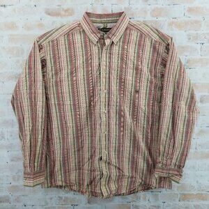 Ariat Pro Series Button-Down Long Sleeve Western Gingham Shirt Men's XXL Peach